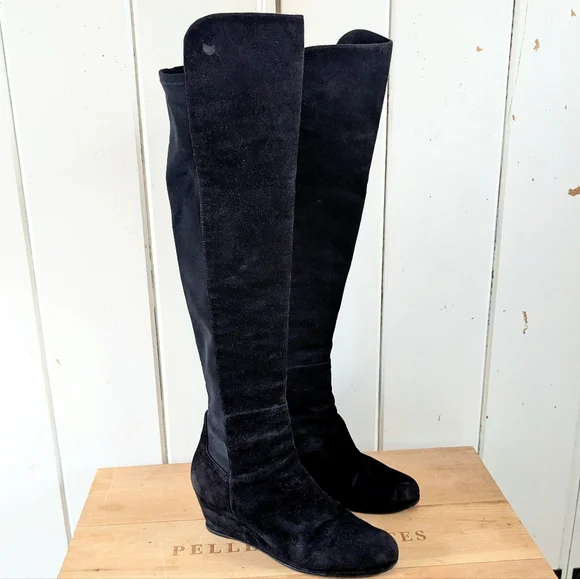 Stuart Weitzman Demiswoon Over The  the-Knee Wedge Boots sz 9 - Picture 2 of 14